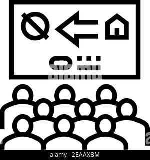 colonization presentation meeting line icon vector illustration Stock ...