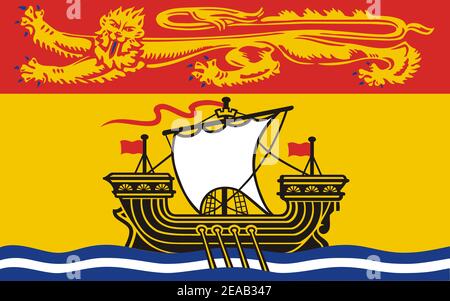 Official Large Flat Flag of New Brunswick Horizontal Stock Photo