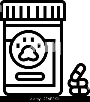 sedative medications for pets line icon vector illustration Stock Vector