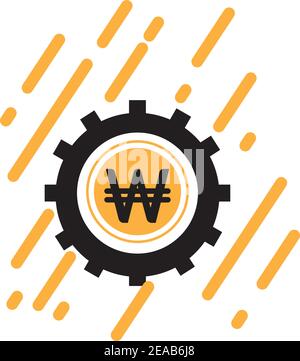 South Korean Won symbol icon Vector Stock Vector
