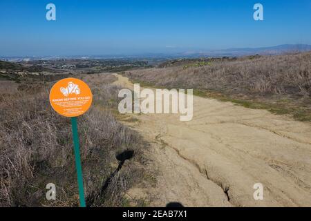 Boomer Canyon trail in the City of Irvine in Orange County, California, USA Stock Photo