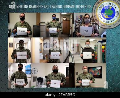 Navy Medicine Readiness and Training Command Bremerton COVID poster 1 (49813517931). Stock Photo