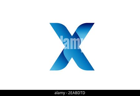 X creative blue gradient alphabet letter logo for branding and business. Design for lettering and corporate identity. Professional icon template Stock Vector