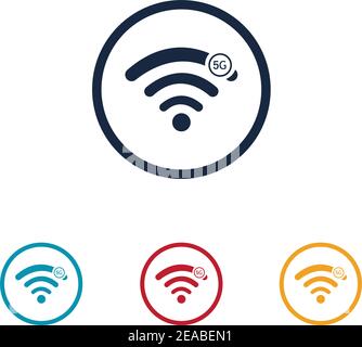 5g logo sign vector templateVector technology icon network sign 5G Stock Vector