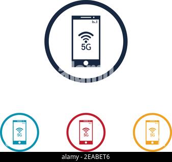 5g logo sign vector templateVector technology icon network sign 5G Stock Vector