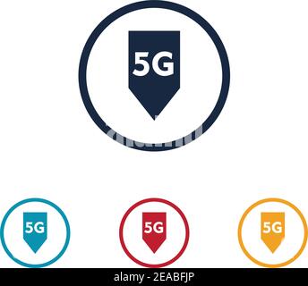 5g logo sign vector templateVector technology icon network sign 5G Stock Vector