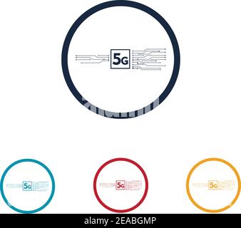 5g logo sign vector templateVector technology icon network sign 5G Stock Vector