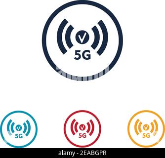 5g logo sign vector templateVector technology icon network sign 5G Stock Vector