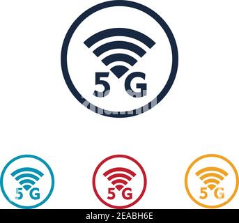 5g logo sign vector templateVector technology icon network sign 5G Stock Vector