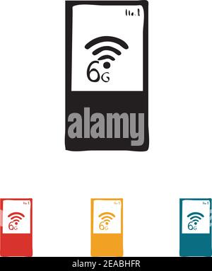 6g internet icon. icon for mobile phone or smart device.6th generation of internet 6G Stock Vector