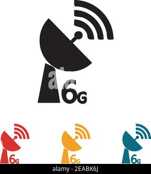 6g internet icon. icon for mobile phone or smart device.6th generation of internet 6G Stock Vector
