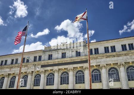 The historic former David Dyer Federal Courthouse now a part of Miami-Dade College. Stock Photo