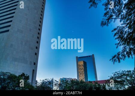 Early evening at The Stephen P. Clark Government Center in downtown Miami, Florida. Stock Photo