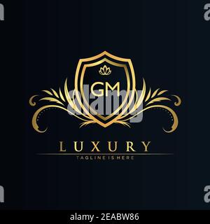 Letter Initial with Royal Template.elegant with crown logo vector, Creative Lettering Logo Vector Illustration Stock Vector