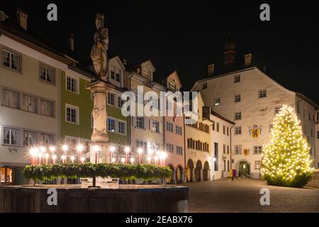 Europe, Switzerland, Canton St. Gallen, Christmas spirit in the old town of Wil Stock Photo