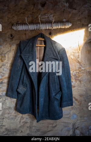 Germany, Saxony-Anhalt, Langenstein, old coat in a cave dwelling, inhabited until 1916, Harz district Stock Photo