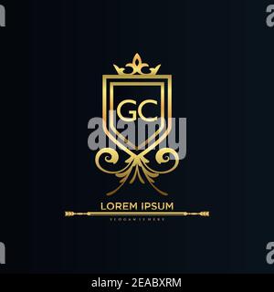 Letter Initial with Royal Template.elegant with crown logo vector, Creative Lettering Logo Vector Illustration Stock Vector