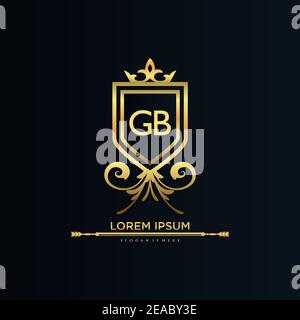 Letter Initial with Royal Template.elegant with crown logo vector, Creative Lettering Logo Vector Illustration Stock Vector