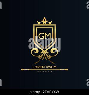 Letter Initial with Royal Template.elegant with crown logo vector, Creative Lettering Logo Vector Illustration Stock Vector