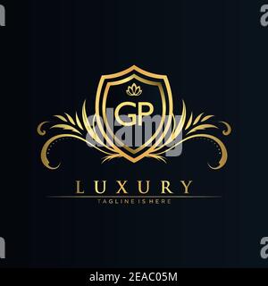 Letter Initial with Royal Template.elegant with crown logo vector, Creative Lettering Logo Vector Illustration Stock Vector