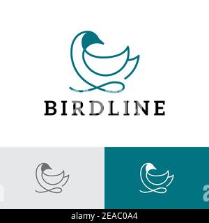 Bird Nest Simple Line Style Logo Template Stock Vector
