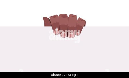 african american human hand holding blank advertising paper card horizontal vector illustration Stock Vector