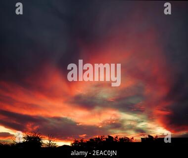 Sunset in Arizona with Multi-Colored Sky Stock Photo