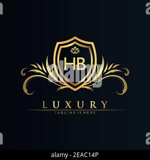 Letter Initial with Royal Template.elegant with crown logo vector, Creative Lettering Logo Vector Illustration Stock Vector