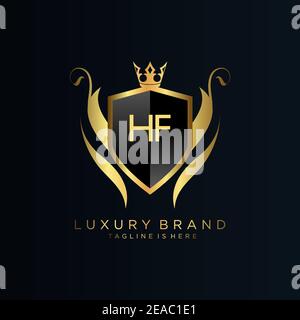 Letter Initial with Royal Template.elegant with crown logo vector, Creative Lettering Logo Vector Illustration Stock Vector