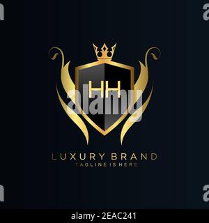 Letter Initial with Royal Template.elegant with crown logo vector, Creative Lettering Logo Vector Illustration Stock Vector