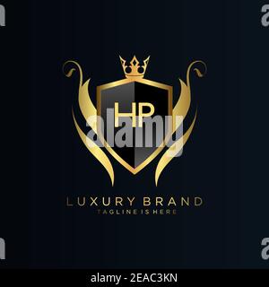 Letter Initial with Royal Template.elegant with crown logo vector, Creative Lettering Logo Vector Illustration Stock Vector