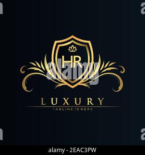 Letter Initial with Royal Template.elegant with crown logo vector, Creative Lettering Logo Vector Illustration Stock Vector
