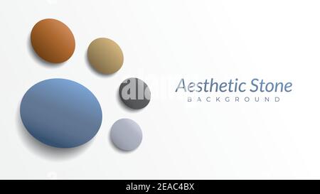 stone foot pattern vector illustration. aesthetic background design template with blank space. oval shape like an egg. white, blue gray, beige, brown Stock Vector