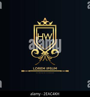 Letter Initial with Royal Template.elegant with crown logo vector, Creative Lettering Logo Vector Illustration Stock Vector