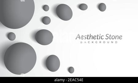 marble stones vector illustration. aesthetic background design template with blank space. oval shape like an egg. simple and minimalist. luxury Stock Vector