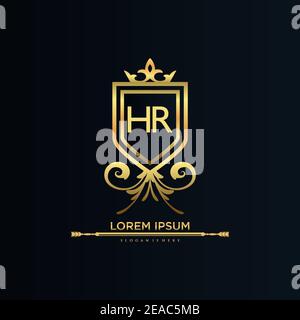 Letter Initial with Royal Template.elegant with crown logo vector, Creative Lettering Logo Vector Illustration Stock Vector