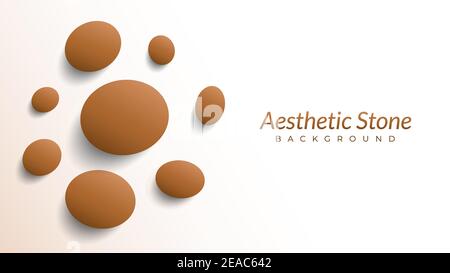 marble stones vector illustration. aesthetic background design template with blank space. oval shape like an egg. simple and minimalist, elegant Stock Vector