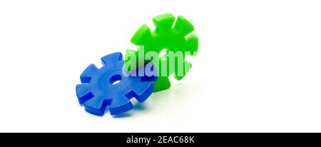 Two plug elements joined together and isolated Stock Photo