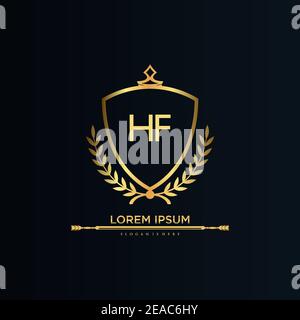 Letter Initial with Royal Template.elegant with crown logo vector, Creative Lettering Logo Vector Illustration Stock Vector