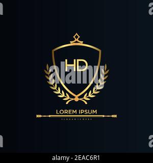Letter Initial with Royal Template.elegant with crown logo vector, Creative Lettering Logo Vector Illustration Stock Vector