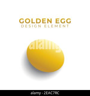 Golden egg design element isolated on white background. Social media post template. vector illustration Stock Vector