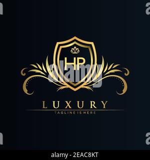 Letter Initial with Royal Template.elegant with crown logo vector, Creative Lettering Logo Vector Illustration Stock Vector