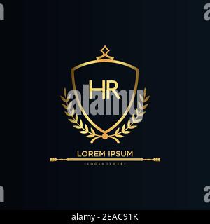 Letter Initial with Royal Template.elegant with crown logo vector, Creative Lettering Logo Vector Illustration Stock Vector