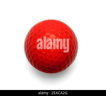 orange golf ball on white background Stock Photo