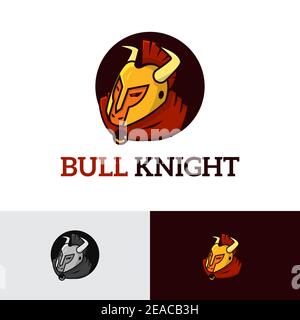 Bull Sparta Knight Mascot Sport Game Logo Stock Vector