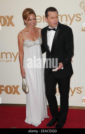 Jon Cryer and Lisa Joyner at 2011 Primetime Emmy Awards at the Nokia Theatre L.A. Live in downtown Los Angeles CA Stock Photo