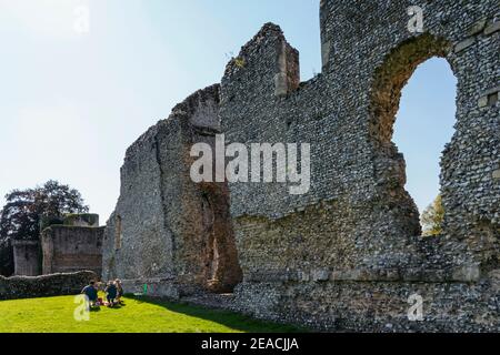 England, Hampshire, Bishop's Waltham, Ruins of Bishop's Waltham Palace Stock Photo