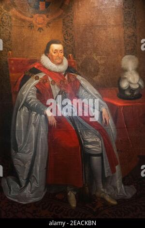 England, Kent, Sevenoaks, Knole House, Portrait of James the First of England also James VI of Scotland (1566-1625)
