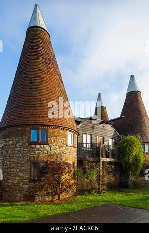 England, Kent, Converted Oast Houses aka Oasts near Tunbridge Wells Stock Photo