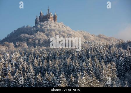 Hohenzollern Castle, winter, snow Stock Photo